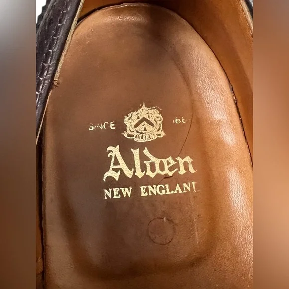 Alden Oxford Dress Shoes Men 11 Brown Leather Cap Toe 908 Brogue Lace Made USA